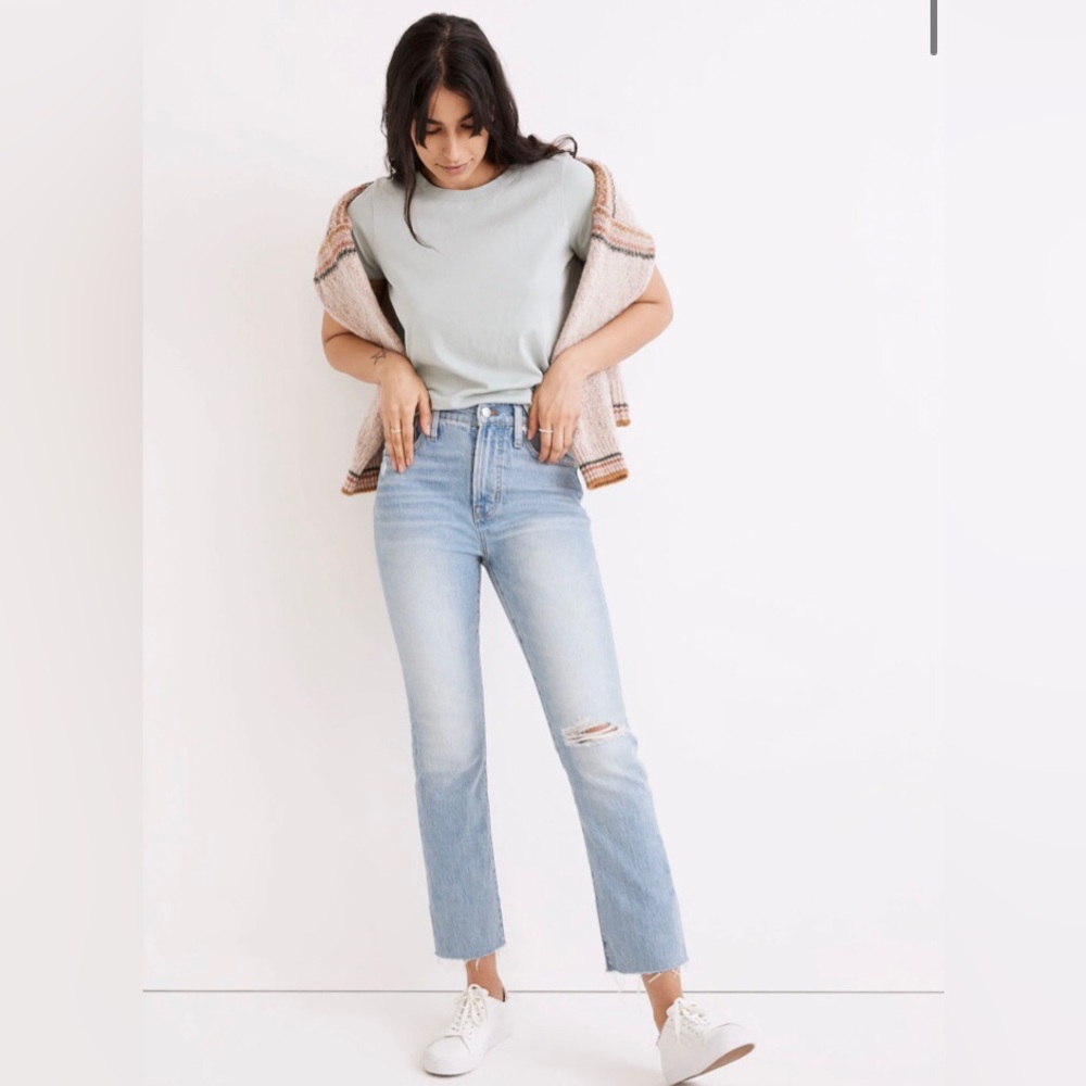 Madewell Curvy Perfect Vintage Crop Jeans Coney Wash Size 27 Tall